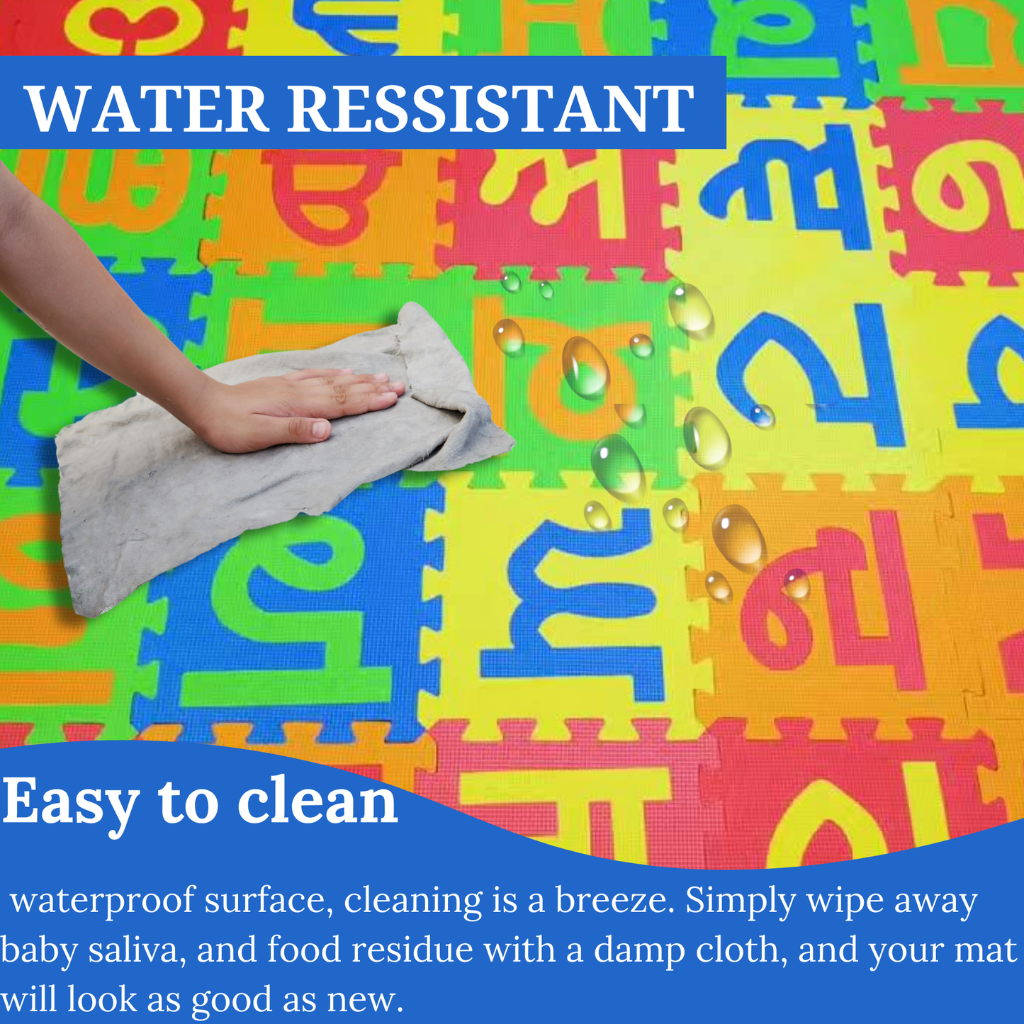 Punjabi Gurmukhi Alphabet EVA Puzzle Mats for Kids - 35 Soft Foam Tiles