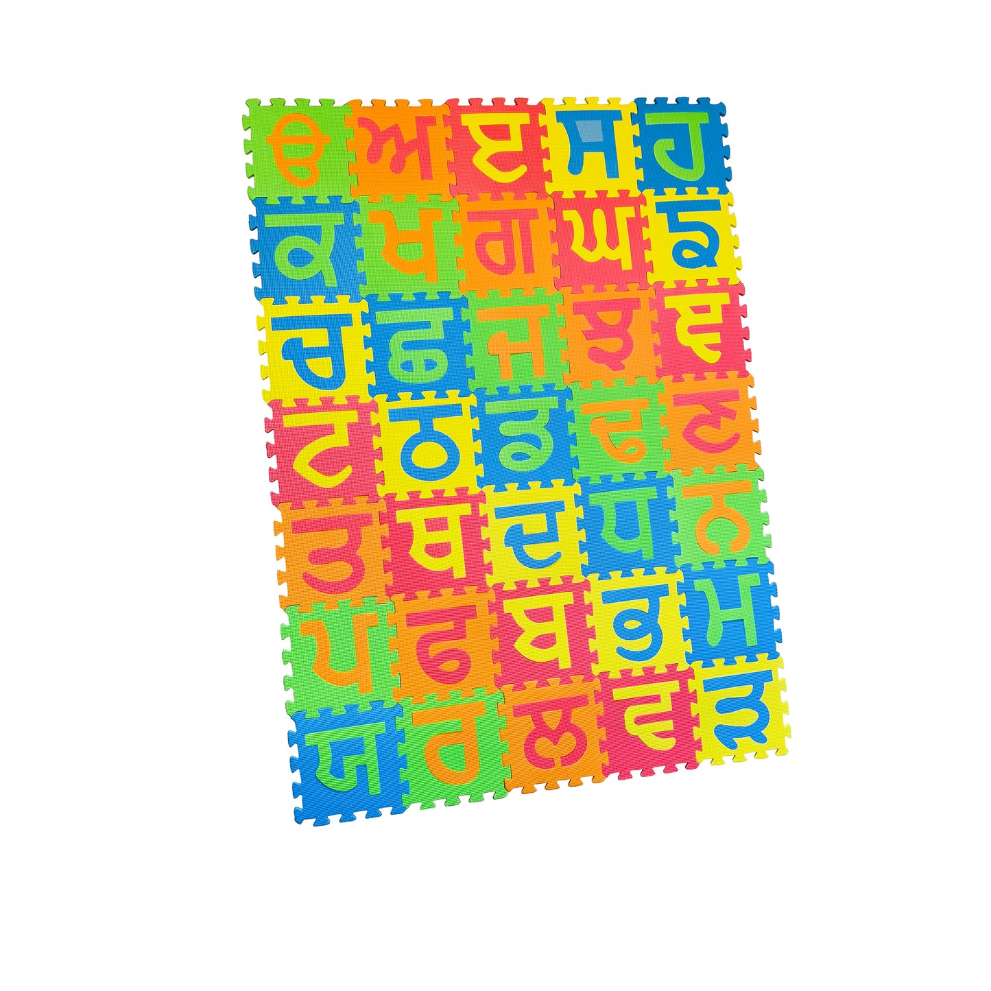 Punjabi Gurmukhi Alphabet EVA Puzzle Mats for Kids - 35 Soft Foam Tiles