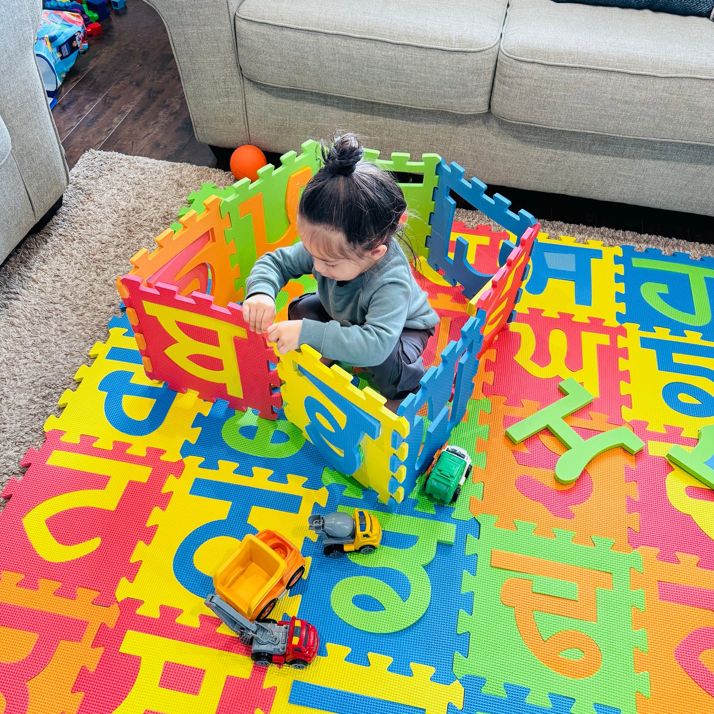 Painti Akhri Punjabi Gurmukhi Alphabet EVA Puzzle Mats for Kids - 35 Soft Foam Tiles