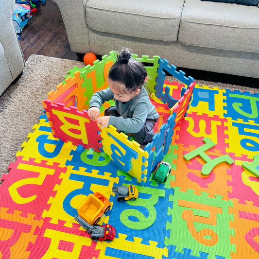 Painti Akhri Punjabi Gurmukhi Alphabet EVA Puzzle Mats for Kids - 35 Soft Foam Tiles