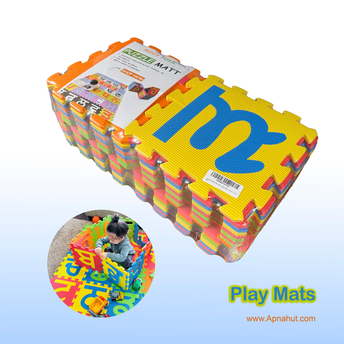 Painti Akhri Punjabi Gurmukhi Alphabet EVA Puzzle Mats for Kids - 35 Soft Foam Tiles